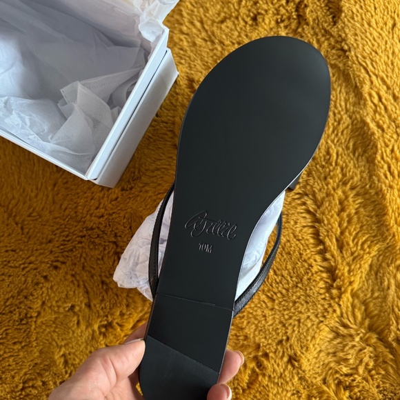 Aminah Abdul Jillil Black Leather Flip Flops – Size 10 (NEW) - Picture 6 of 9